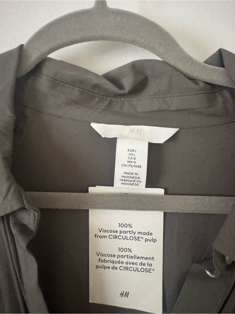 Button-Front Shirt Dress in Olive Green - Picture 4 of 4